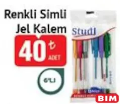 STUDİ RENKLİ SİMLİ JEL KALEM 6'LI